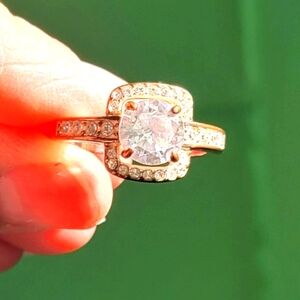 Charming Charlie Rose Gold Cubic Zirconia Ring Size 9
